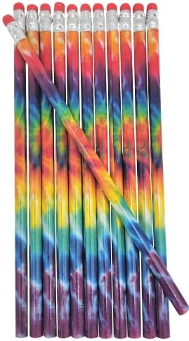 Tie Dye Dye colorido de madeira 2 Lápis de chumbo Design psicadelico