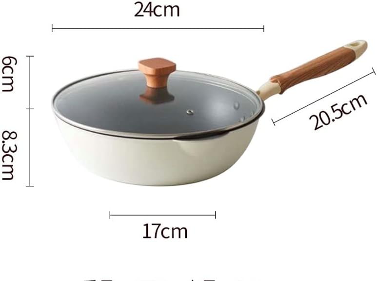 Frigideira fzzdp pan não bastão panela de cozinha de cozinha antiaderente com alça de tampa de cozinha wok panela