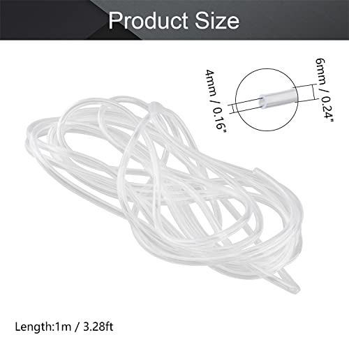 OTHMRO 5PCS PVC PLÁSTICO TUBO SOFT TUBO DE 4MM Diâmetro interno Diâmetro externo 6mm Diâmetro externo 1000 mm Tubulação de plástico PVC Tubo de plástico redondo tubo de plástico para portas elétricas de hardware Windows transparente