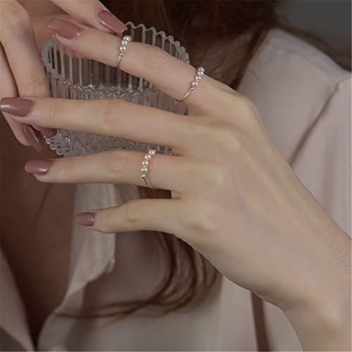 2023 Novo depois do pequeno anel de pérola aberta japonesa e na versão coreana de design simples personalidade legal e doce anel de dedo anéis femininos