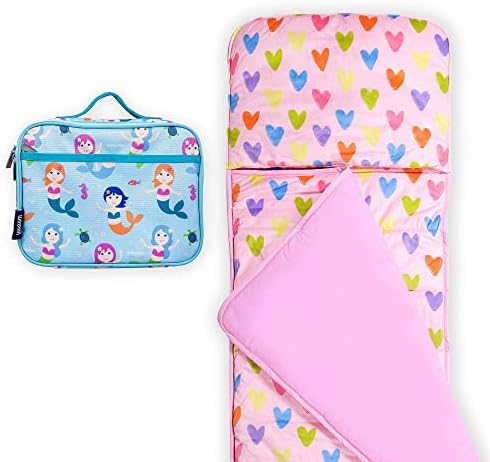 Wildkin Kids Lanch Box Bag Pacote com tapete de soneca