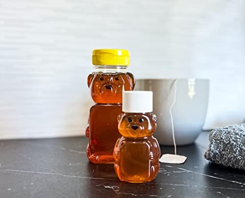 ClearView Containers | Ursos de mel de 24 onças com tampa superior de flip | Perfeito para férias, presentes de chá de