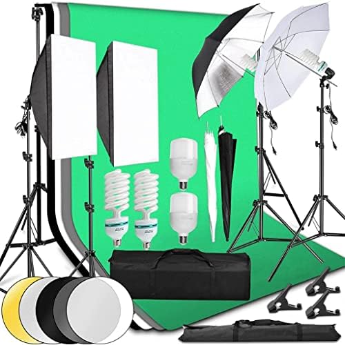 ZLXDP Photo Studio LED LUZ SOFTbox Kit contínuo 2x3m Fundo de fundo 60 cm Board Umbrella 2m Tripé para vídeo