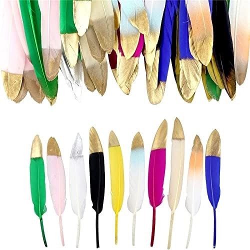 30 PCs Pato de pato dourado Feathers Diy Bordwwork Decoration Hat Wedding Feathers for Jewelry Making Dream Catchers Plumes Crafts 10-15cm