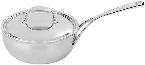 Demeyere Atlantis 2.6 Quart Conic Sauteuse Pan com tampa de aço inoxidável