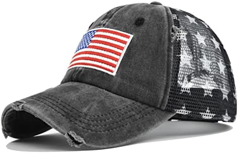 Capace de beisebol para homens Mulheres America Flag de hip hop sol chapéu jeans de jea