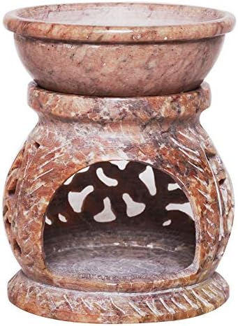 Idéias de presente de natal Hand esculpido Óleo essencial Difusor feito de pedra -sabão com aromaterapia com suporte