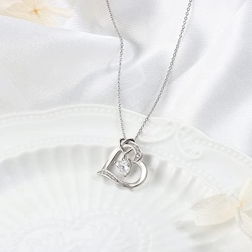 Zelores 925 colar de coração de prata esterlina para mulheres brancas de ouro CZ CENDEIRO CENDENTE CENDE