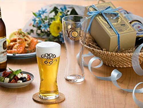 Aderia 2985 Glass de cerveja, 10,3 fl oz, presente de vidro de mensagem, vidro de cerveja goojob, m, feito no Japão
