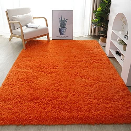 Life -Up Ratágânio macio e macio de área de retângulo, aconchegante tapete desgrenhado de carpete caseiro para o quarto da sala laranja