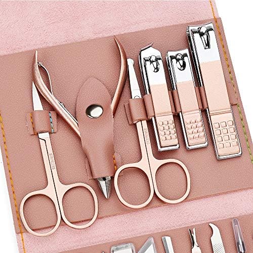 YUTRD ZCJUX 16PCS/SET GOLD ROSE BIPLPER DE ANEL DE ANEL DE ANEL DE AÇO ATENAS PROFISSIONAL TECIDAS DE ANEL DE AÇÃO CLIPPER TWEEZER