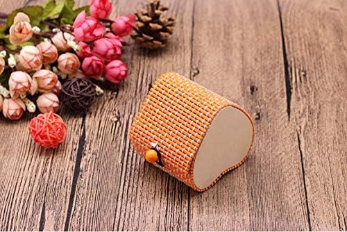 Anncus 100pcs/lote adorável mini -formato de coração tecelagem de bambu caixas de armazenamento de jóias de madeira anel/colar/brindes