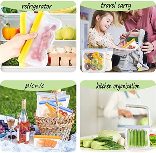 Bolsas de sanduíches reutilizáveis ​​Safe da máquina de lavar louça reutilizável Bolsa de congelador Recipiente de alimentos ， Bolsas