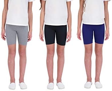 Star Ride 3-Pack Girls Athletic Shorts, shorts de bicicleta, roupas de exercícios para meninas