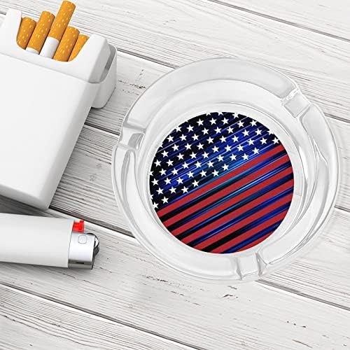 American USA Flag Glass Ashtray para Cigarrette Cigarty Classic Round Clear Crystal Ashtrays