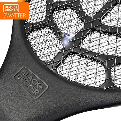 Black+Decker Electric Fly Swatter- Fly Zapper- Tennis Bug Zapper Racket- Bateria Zapper- Mosquito elétrico Swatter- Handheld