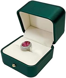 SVEA Display Jewelry Boxe Green PU Conte de Couro Punto de Brincho de Casamento Proposta de Engajamento de Casamento