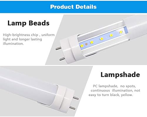 Lâmpada T8 LED T8 LED T8 Lâmpada fluorescente, 6W 1,5 pés 450mm AC110-277V Para quarto, luminárias de flores, lastro fosco, lastro de desvio, Luzes de lojas de armazém de garagem