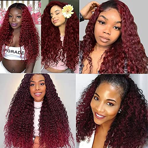 Pacotes de cabelo humano vermelho 1b99j ombre feixes de cabelo humano curto e enlameado 3 pacotes de feixes de cabelos