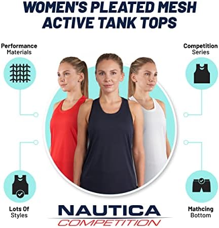 NAUTICA COUNTERCO 3 Tampas de exercícios de pacote para mulheres Treino atlético ativo Exercício de exercício ioga tecido seco