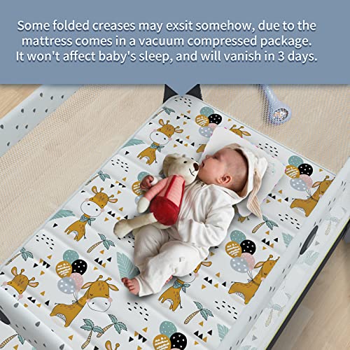 Moonlight Family Silencioso Pacote de 3 ”de 3” Play Mattress, Pacote portátil de espuma premium de 38 ”x26” e colchões de