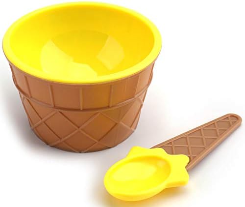 Lawei 24 Pack Ice Cream Cups com colheres - tigelas de sorvete de plástico reutilizáveis ​​iogurte congelado sundae