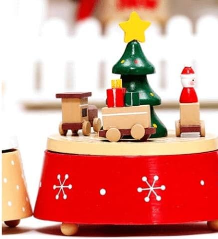 Lhllhl Merry-Go-Round Dia de Natal Decoração de Decoração de Música Caixa de Música Rotativa de Música Caixa de Música