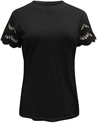 Blusas femininas moda 2023 bolha redonda casual bolha curta de manga curta Túnica de túnica camisetas