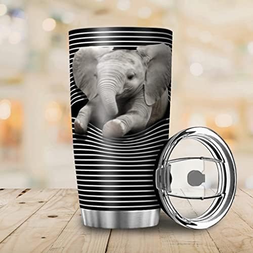 Elefante Bojianzzha quebrando através do copo de aço inoxidável Thermomos Vacuum Isoled Cup Tea Viagem Copo Tire Caneca