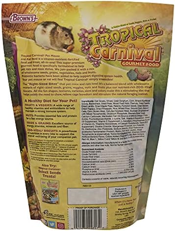 F.M. Carnaval tropical de Brown, rato de estimação natural e alimentos de rato, dieta diária fortificada com nutrientes vitamínicos,
