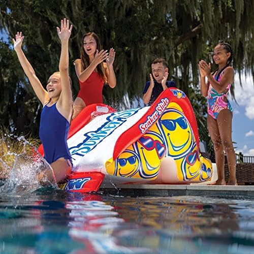 Wow Sports Soaker Splash Pad Slide, Slide de água inflável para respingos, deslize para esporte aquático do quintal, acessório de bloco de respingos
