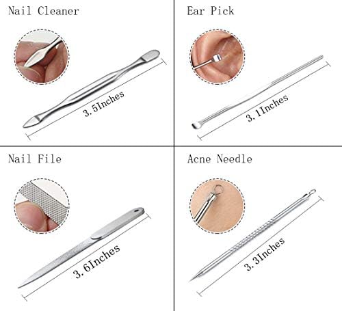 Manicure Conjunto Profissional Clippers Kit Pedicure Care Tools- Kit de manobra de aço inoxidável 12pcs para viagem