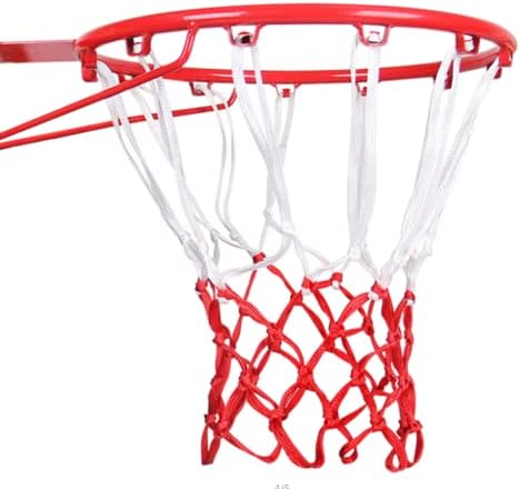 Rede de basquete SJZBIN 2PCs Red e White Basketball Nets com loops de 12pcs