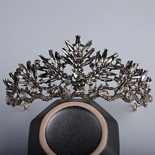 Ibliss Black Wedding Crown BAROQUE CRISTAL Noiva Tiaras Queen Rhinestones Fantas de Halloween Acessórios para Mulheres e Meninas