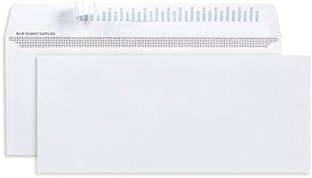 500 No. 10 Envelopes de segurança de self SEAL - 10 envelopes self SEAL Projetado para correspondência segura - Segurança TINT com design amigável para impressoras - Número 10 Tamanho 4 1/8 x 9 ½ polegada - pacote de 500