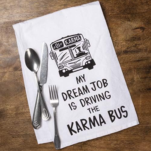Primitivos de Kathy Lol fez você sorrir com toalha, 28 x 28 polegadas, Bus de Karma Job Dream Job