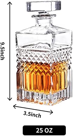 Decanter de uísque de Paysky, decantador de bebidas alcoólicas de 30 oz com rolha de vidro em caixa de presente, decantador de bourbon premium, decanter de cristal escocês para uísque, bourbon, uísque escocês