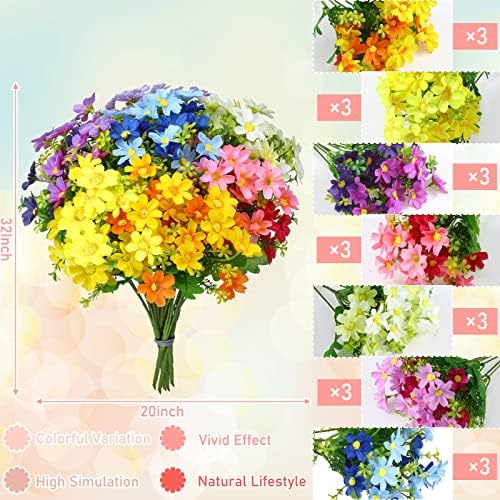 21 pacote dalinhas artificiais Flores Flores a granel Flos silvestres resistentes a UV