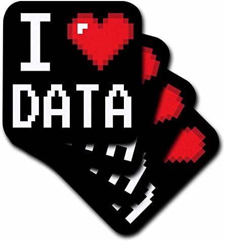 3drosrose geeky velha escola pixelated pixels de 8 bits I Heart I Love Data Soft Coasters