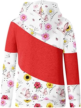 XILOCCER Melhor Christmas Sexy Tops for Women Fashion Fashion Casual Sports Capuz Flower Sweatshirt Sleeve impressa