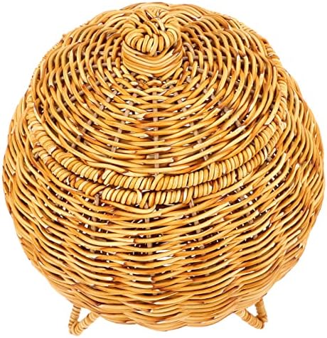 Cestas de armazenamento de cestas de tecido homoyoyo com cesta de vime com tampa com cesta de vime de plástico de tampa Uso diariamente use suporte de ovo de alho cestas