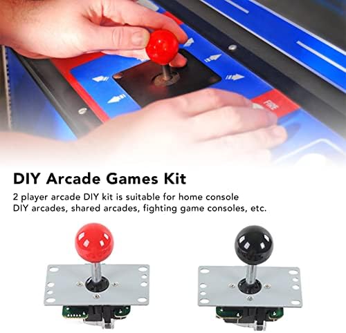 Moobreeze DIY Arcade Rocker Acessórios, Kit de jogo de arcade com 2 jogadores com joystick USB e 30 botões para console doméstico, jogo de luta