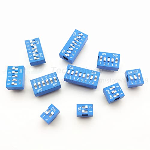 20pcs/lote Posições DIP DIP DS 1 2 3 4 5 6 8 Vias 2,54 mm Switch Blue Switch Electronic -