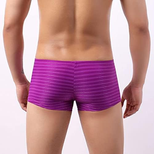 Men cuidas de roupas íntimas confortáveis ​​coloridas com baixa moda boxer masculino de tendência listras masculinas masculinas