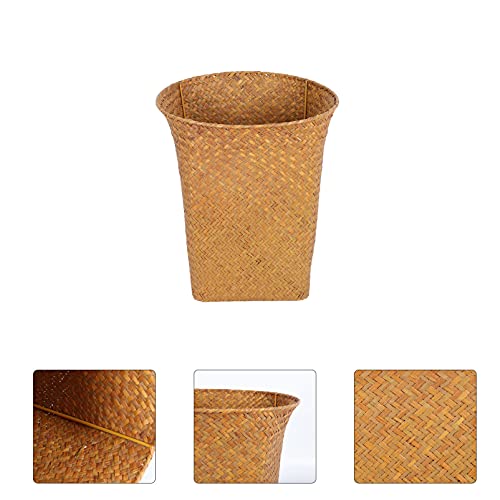 Cesta de madeira de madeira lixo lixo lixo rústico cesta de cesta de lixo lata de armazenamento bouquet recipiente de recipiente