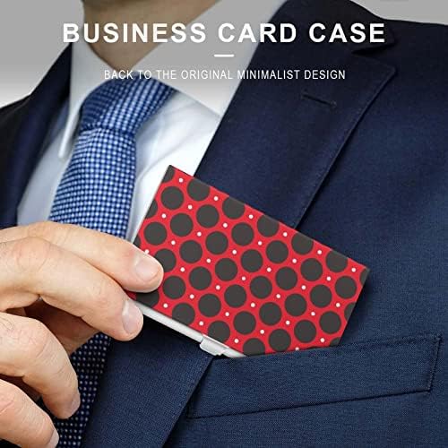 Polca Dot Ladybug Pattern Card Cartter Cartet Card de carteira de metal para homens Men 3,7* 2,2 polegadas