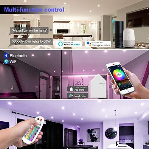 Magiclight 4 9W E26 ROTAFIT SMART LED Downlight, RGBCW, Multicolor, Dimmable, Tuneable White, Bluetooth Control Smart Grods