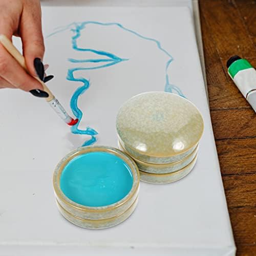 Didiseaon Porcelana Pintura Chinesa Pintura de 5 camadas de 5 camadas Mistura de tinta Paleta de aquarela cerâmica Conjunto com pratos de molho de padrão de flores