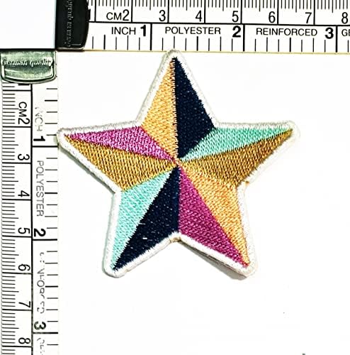 Kleenplus bem fofo estrela pastel colorido patch comics desenho animado ferro em remendo apliques bordados costurar em patch
