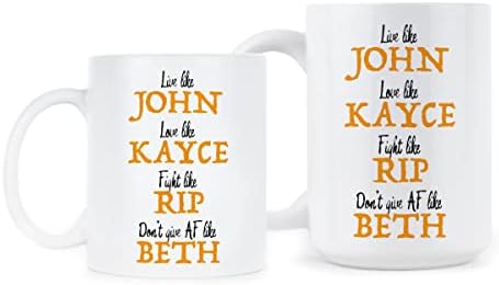 Temos bem ao vivo como John Mug Love como Kayce Coffee Cup Light como Rip, não dê af como Beth